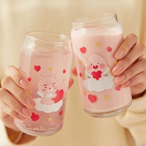 변온 캔글라스 리틀라이언 어피치 유리컵 2P 세트