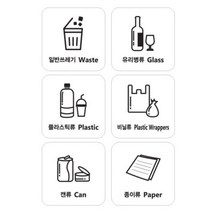 JYW606FF3 쓰레기통 표시판 회사 팻말 스티커 사우나 표지판 휴지통 푯말 함 가정 안내판 가정집 용 6종 업소 데코 사무실 목욕탕 품 카페 분리수거 찜질방 분리배출 포인트스티커