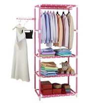 다용도 수납 선반 3단 행거, 핑크