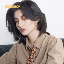 남자장발가발 울프컷스타일 데일리 내츄럴 통가발Hiuha 증정, F ONE SIZE