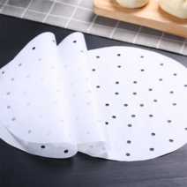 에어 프라이어 종이 일회용 베이킹 시트 가정용 스틱 바베큐 오일 페이퍼 천공 된 기선, [07] 9 inch-100pcs-A1