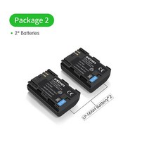 2350mAh LP-E6NH 교체 LP-E6N LP-E6 캐논 EOS R R5 R6 60D 70D 80D 90D 5D IV 5DS 7D 마크 카메라 듀얼 충전기, 02 2PCS