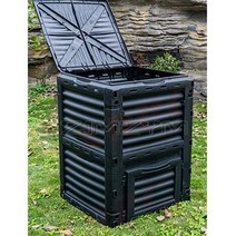 대용량 퇴비통 음식물쓰레기 정원 퇴비함 퇴비통 정원 안뜰 상자 300L 잎 유기 비료 발효 탱크 주방 쓰레, 01 Black