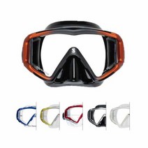 스쿠버프로 크리스탈뷰 - SCUBAPRO 다이빙 마스크, 레드/클리어, 레드/클리어