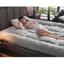 양털토퍼 매트토퍼 침대 요 매트리스 자가발열 사계절사용 침대매트 극세사토퍼 핑크돼지 포근이불, 그레이