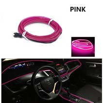 인테리어조명 무드등 스텐드 1M 3M 5M 자동차 인테리어 Led 장식 램프 EL 배선 네온 스트립 자동 DIY 유연한 주변 조명 USB 파티 분위기 다이오드 차량 내부, [05] Pink, [03] only wire strip, [03] 5M