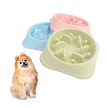 파스텔 강아지 슬로우 식기 급체방지 고양이 실리콘