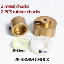 ZONESUN 캡핑 기계 척 캡 캡퍼 28-32mm 38mm 10- 50mm 원형 플라스틱 병 보안 링 실리콘 캡핑 포함, Set 2