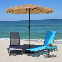 공간미가구 알루미늄 쿨 썬베드 수영장 펜션 야외 접이식 베드, 블루