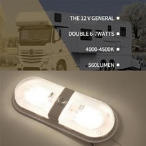 캠핑카 악세사리 카라반 용품 12v 2448 led 돔 조명 천장 램프 rv 해양 보트 요트 캠핑 자동차 트레일러 용 스위치 캐러밴 액세서리 포함, 이중 램프