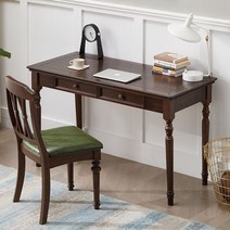 고급 원목 엔틱 레트로 1인용책상 서랍책상 마호가니, 110cm 더블 컬러