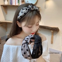 코바몰 핸드메이드 땡땡이 도트 고퀄 데일리 빅리본 머리띠 연예인 헤어밴드 악세사리 넓은 머리띠