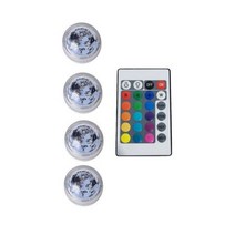수영장조명 잠수정 LED 조명 방수 RGB 웨딩 티 라이트 연못 풀 수족관 꽃병 장식, 4 Lamp 1 controller