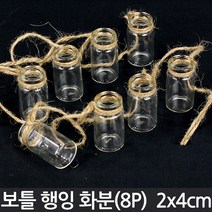 수경재배 유리 보틀 화분 - 화병로프 인테리어 행잉 행긴 플랜트 로프 수경 인테리어 식물 화병 걸이 유리병 미니화분 화분, 01_Sein_미니보틀행잉(2x4cm)