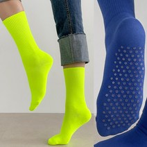 형광 롱롱 무지 미끄럼방지 여성 양말