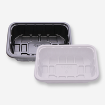PP 트레이 용기 1kg (검정/백색) (박스 1000개) 정육포장 정육선물세트 포장용기 일회용용기, 1000개