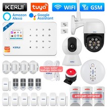 배관누수 누수탐지 감지기 KERUI-W181 홈 보안 경보 와이파이 GSM Tuya 스마트 지원 알렉사 구글 홈, 06 KIT 6