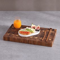 어반힐링 엠버 우드 고급 엔드그레인 도마 플레이팅 서빙보드 트레이 카페 원목 나무 쟁반