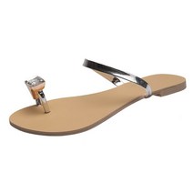 ZZJJC 윈드스토퍼 여성 큐빅 홀더 일자 슬리퍼 슬리퍼 빅 사이즈 플랫 쿨링질질 끌던 여자