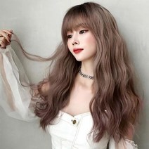 NE물결펌 긴머리 로맨틱 통가발(애쉬핑크) 파마가발, 상세페이지 참조, 상세페이지 참조