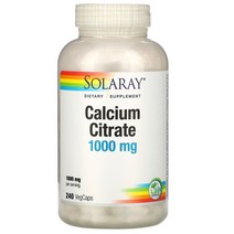 Solaray 구연산 칼슘 250 mg 베지 캡슐 240정, 240 개