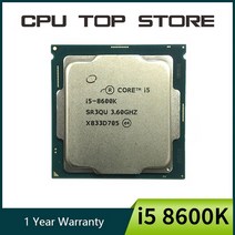 인텔 코어 i5 8600K 3.6GHz 6 스레드 9M 95W CPU 프로세서 LGA 11, 한개옵션0