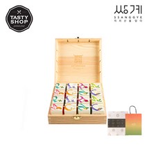 [쌍계명차]선물세트 큐브우드 16P+선물포장+쇼핑백, 단품, 단품