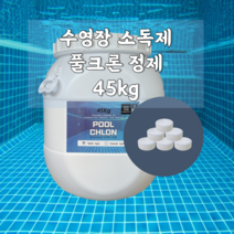 수영장 소독약품 과립/정제 타입 45kg 클로로칼키 염소소독제 녹조방지 이끼제거제 타블렛(알약타입), 1개