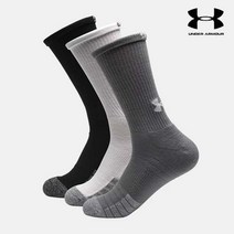 언더아머 언더아머 성인 HeatGear 크루 삭스 3-팩 스포츠 운동 양말 1346751-035, MD