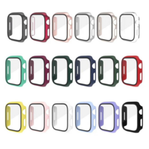 라우너스 애플워치 호환 풀커버 강화유리 액정보호 케이스, 메탈레드