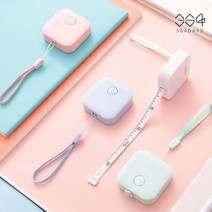 364days 휴대용 미니 줄자 다이어트 옷피팅 센치 인치 스트랩 자동줄자 파스텔 사각줄자, 민트1 개