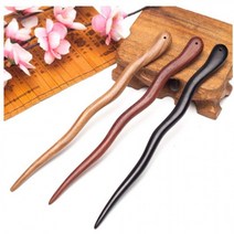 비녀 머리 보석 장식 전통 나무 스틱 핀 diy 헤어핀, 레드 BL07091