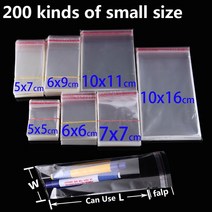 쿠키선물포장 clear self adhesive cellophane bag self sealing opp 플라스틱 포장 가방 캔디 쿠키 장난감 포장 resealable 파티, 200pc 4x12cm-4x9 사용