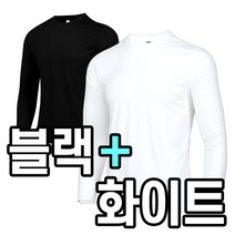 더빅히트(1+1)원플러스원 봄 여름 남자 기능성 긴팔 라운드 티셔츠 남성 무지 쿨론 쿨티 빅사이즈