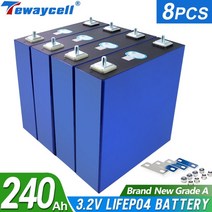 인산철 리튬 배터리 안전성 높은 고효율 등급 a 240ah lifepo4 12v 24v 48v 충전식 팩 3.2v 230ah 염 프리즘 태양 eu 미국 세금 무료, 8개