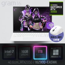 LG전자 2022 그램16(12세대) 16Z90Q-EASWK [이벤트 한컴오피스 증정], WIN11 Pro, 16GB, 1TB, 코어i7, 스노우 화이트