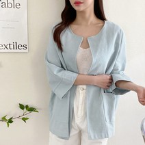 끄레아또레 끄레아또레 오픈형 라운드 박시하게 멋스런 린넨 자켓 RS217MA400