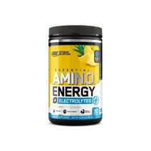 126002 Optimum Nutrition 아미노산 에너지 플러스 전해질 에너지 드링크 분말 운동 전 에너지를 위한 카페인 운동 후 회복을 위한 아미노산/BCAA 파인애플, 파인애플 트위스트, 30인분