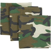 반다나 3팩 - 70년 동안 미국에서 제작 수의사 판매 100% 면 바느질 자리 블랙 3팩 Regular, Camo 3 Pack
