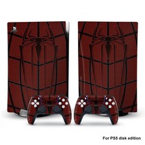 호환 PS5 디스크 에디션 콘솔 2개의 컨트롤러 커버 액세서리를 독극물 스파이더맨 광대 비, 1 건, Ps5dg-0115