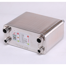 브레이징 판형 열교환기 물콘 브라켓 중온수 수냉식, 100단 측면 수동 밸브