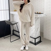 퍼니걸스 1435 기모 후드 맨투맨 티셔츠 조거 트레이닝 세트