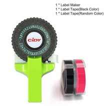 CIDY 미니 휴대용 프린터 DIY Handhold 타자기 라벨 메이커 MOTEX E101 레터링 기계 3D 엠보싱 수동 테이프, 03 green_01 기타