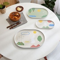 모던하우스 충장 리틀버디 오벌 멜라민쟁반 3P세트_PL0422013