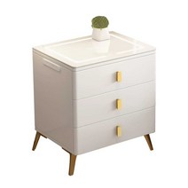 가정용 귀중품 보관함 비밀 특이한 개인 서랍형금고, 화이트 x 3단 무선충전 조명 폭40cm