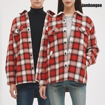 공용 보아털카라 체크 셔켓 레드 AJ4WSK42-RE