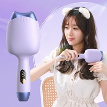 물결고데기 볼륨미니고데기 봉고데기 32mm물결웨이브 3단LCD디지털 온도 표시 오일 코팅 헤어 케어, 큐티 시리즈, 연보라색