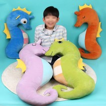 KC정품 해마 애착인형 남자아이 애착인형 모찌 바디필로우 슬리핑 인형, 블루