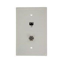 Leviton 40539-CMW 중형 전화/비디오 월 잭 6P4C XF 흰색