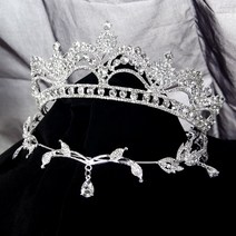 티아라 왕관 셀프 웨딩 왕관 머리장식 고급스러움 감미로운 이마장식 눈썹하트 머리장식 18번째 생일장식, 03.액장식 크라운 (선물세트)